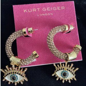 Kurt Geiger Evil Eye Hoop Earrings NWT